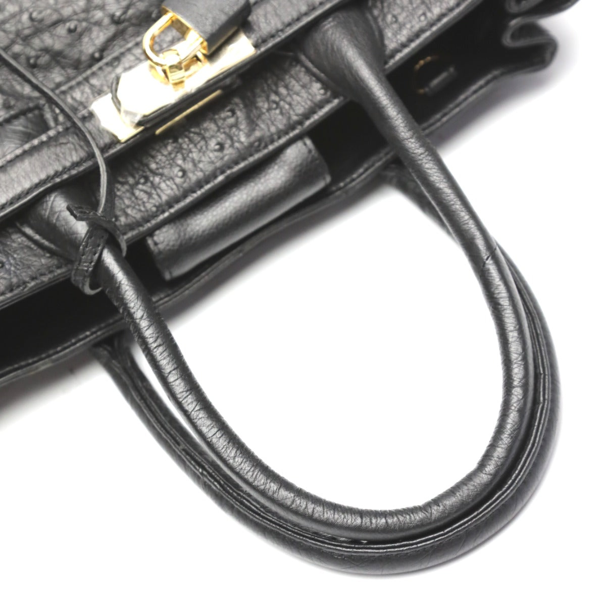 オーストリッチ ostrich ショルダーバッグ
 2WAY ななめがけ ショルダーストラップ付 オーストリッチ 700 ブラック 【SS】