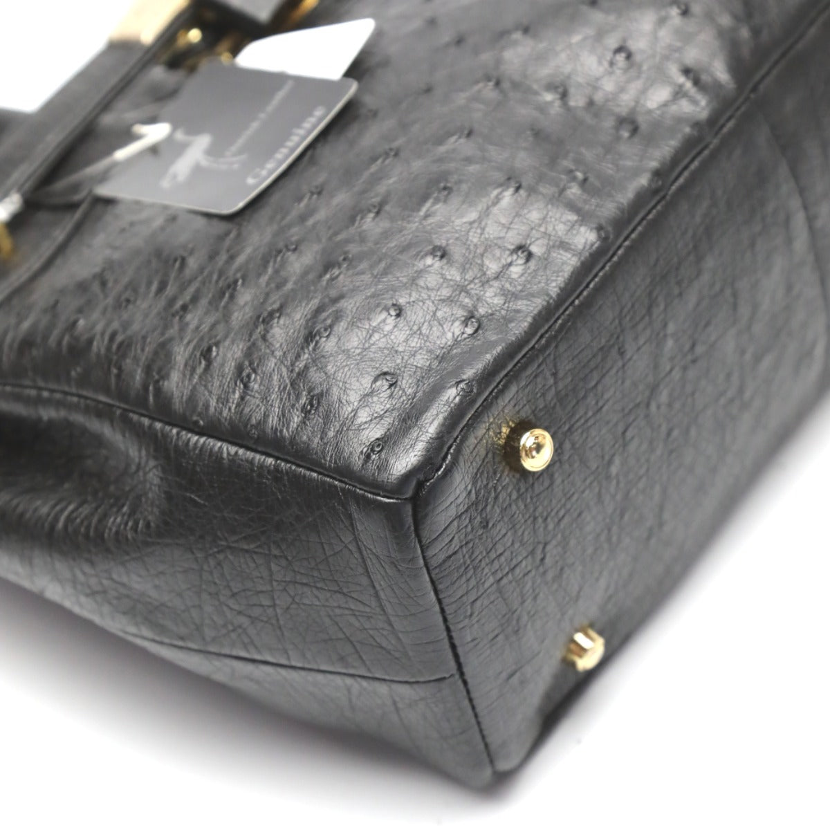 オーストリッチ ostrich ショルダーバッグ
 2WAY ななめがけ ショルダーストラップ付 オーストリッチ 700 ブラック 【SS】