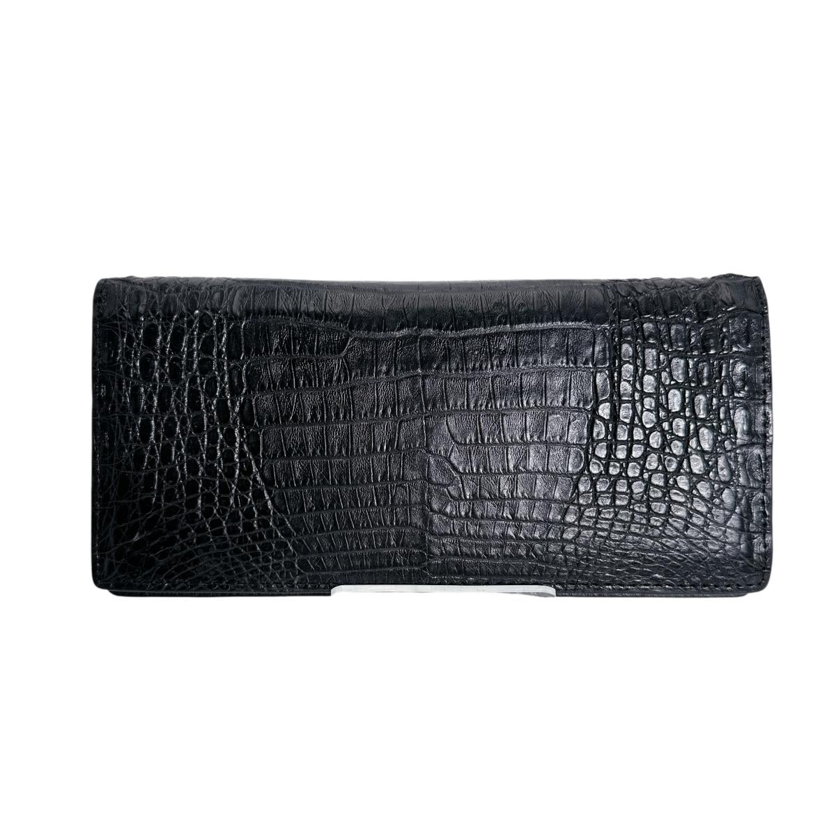 長財布
 カード入れ付長財布 二つ折り財布 カイマンベリー カイマン 0520CA ブラック 【SS】