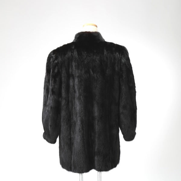 SAGA MINK fur
 Fur Coat Superb Quality Ranched Mink GUARANTEE OF QUALITY Black [H]
 【second hand】 