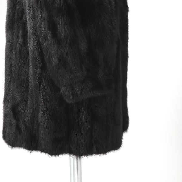 SAGA MINK fur
 Fur Coat Superb Quality Ranched Mink GUARANTEE OF QUALITY Black [H]
 【second hand】 