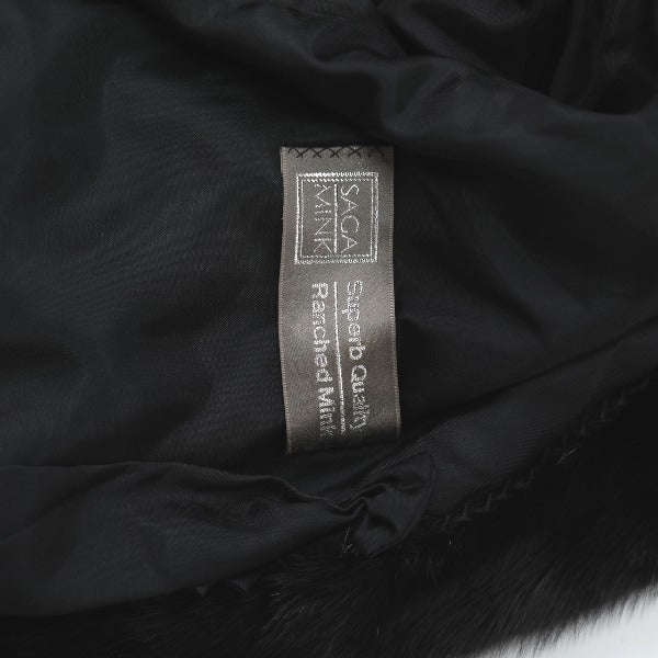 SAGA MINK fur
 Fur Coat Superb Quality Ranched Mink GUARANTEE OF QUALITY Black [H]
 【second hand】 