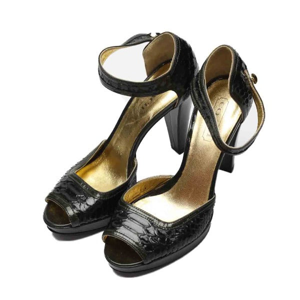 COACH Sandals
 Ankle strap sandals, cone heel, Not specified, Black, [SS]
 【second hand】 