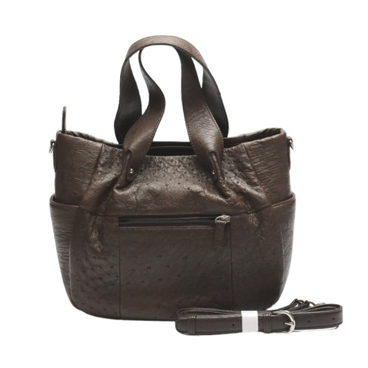 Ostrich handbag
 
2-way full point top zipper shoulder bag ostrich JNH-2750A dark brown [SS] 