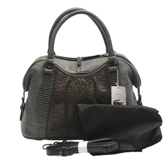 CAIMAN Handbag
 2way Bag Spanish Rum Caiman LB-4034 Nicotine x Black [SS] 