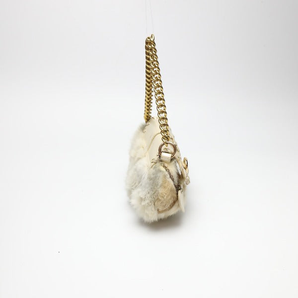 Vinny shoulder bag
 Shoulder bag, fur, white [SS]
 【second hand】 