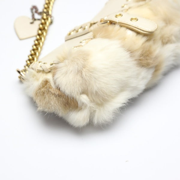 Vinny shoulder bag
 Shoulder bag, fur, white [SS]
 【second hand】 