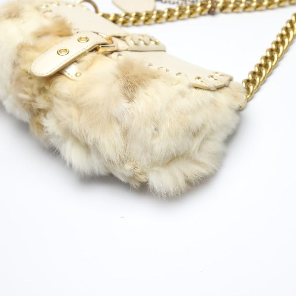 Vinny shoulder bag
 Shoulder bag, fur, white [SS]
 【second hand】 