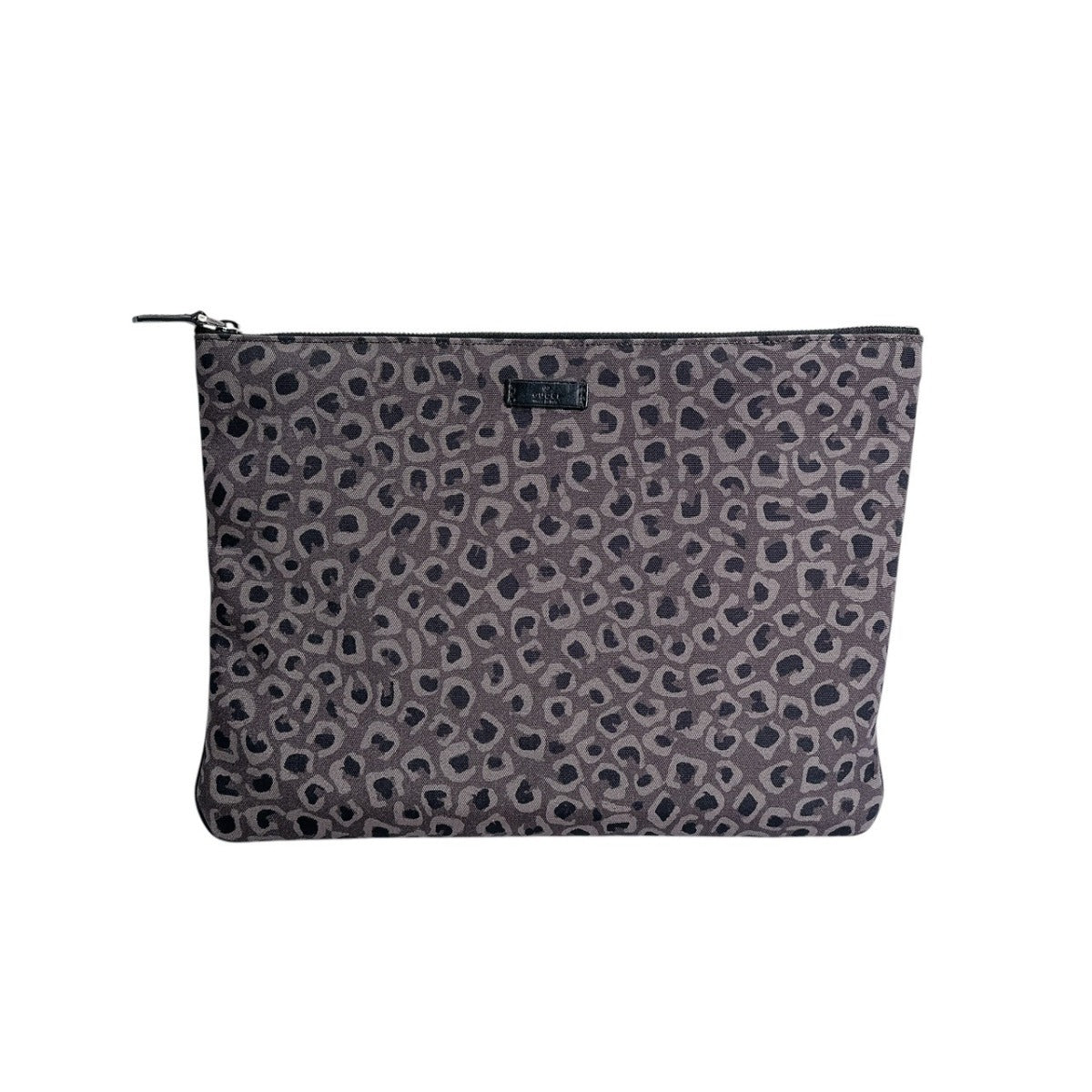 グッチ GUCCI クラッチバッグ
 セカンドバッグ クラッチバッグ レオパードプリント キャンバス 3533473 グレー 【SS】
 【中古】