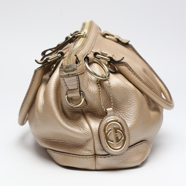 グッチ GUCCI ハンドバッグ
 2WAYバッグ WG レザー ショルダーストラップ付き 斜め掛け レザー 247902 スモーキーピンク 【SS】
 【中古】