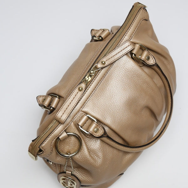 グッチ GUCCI ハンドバッグ
 2WAYバッグ WG レザー ショルダーストラップ付き 斜め掛け レザー 247902 スモーキーピンク 【SS】
 【中古】