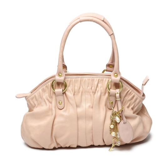 サマンサタバサ Samantha Thavasa ショルダーバッグ
 ハンドバッグ チャーム付き ピンク 【SS】
 【中古】