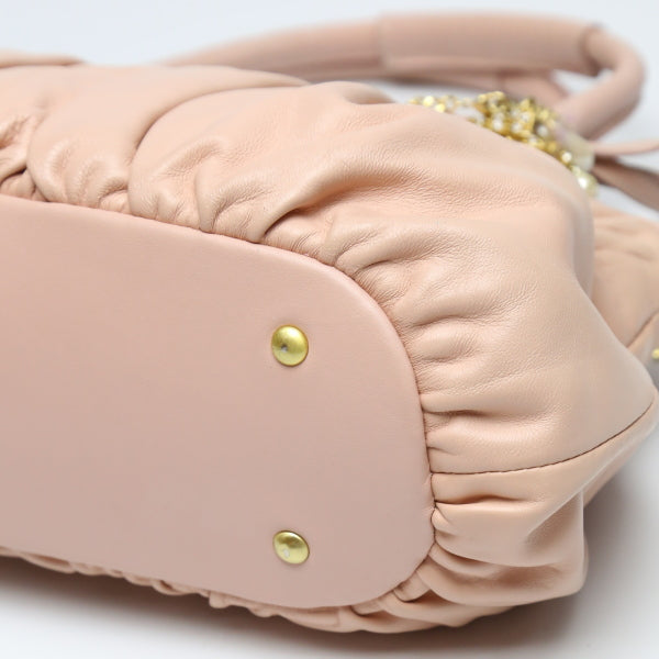 サマンサタバサ Samantha Thavasa ショルダーバッグ
 ハンドバッグ チャーム付き ピンク 【SS】
 【中古】