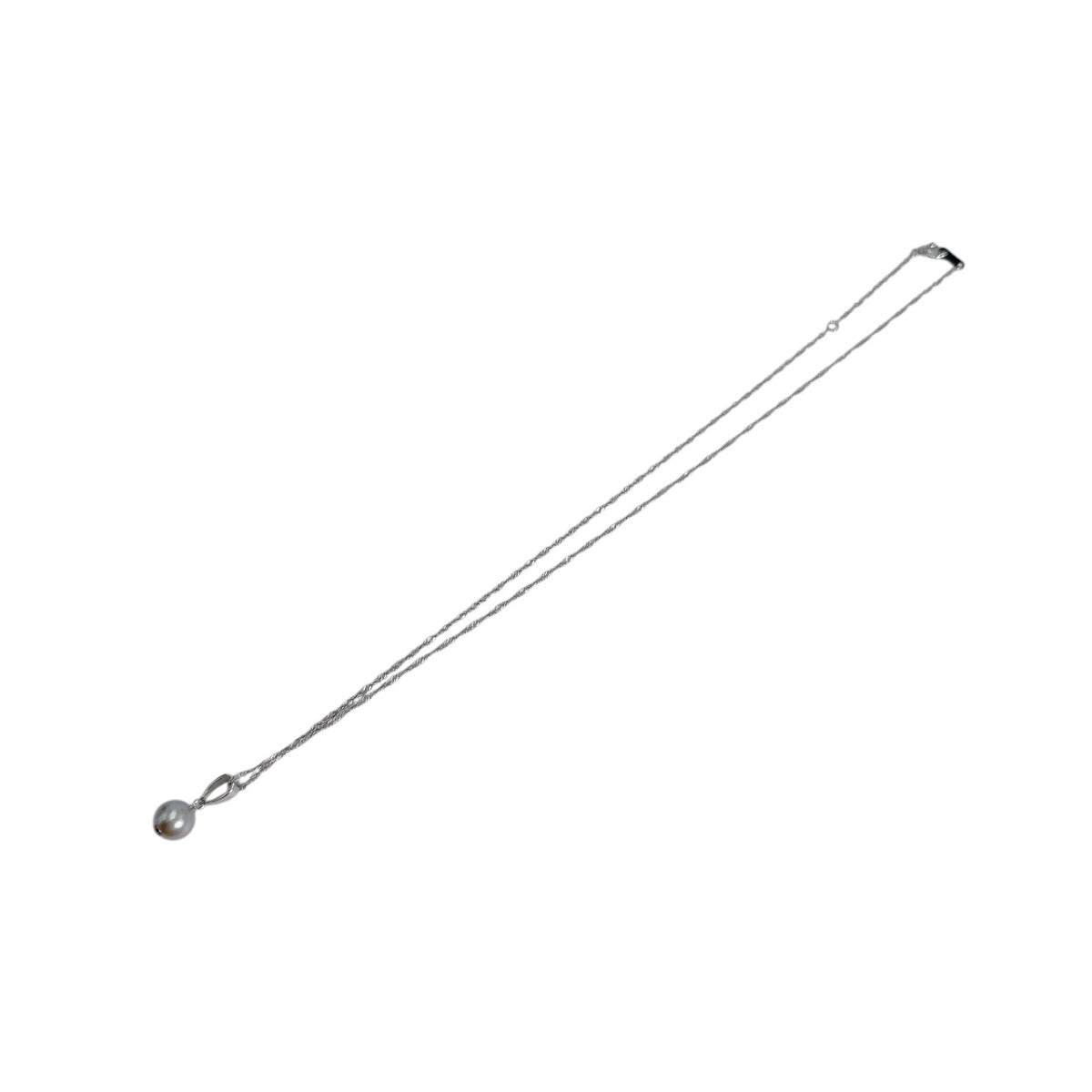 ネックレス
 パール7mm K14WG スクリューチェーン K14ホワイトゴールド シルバー 【SS】
 【中古】