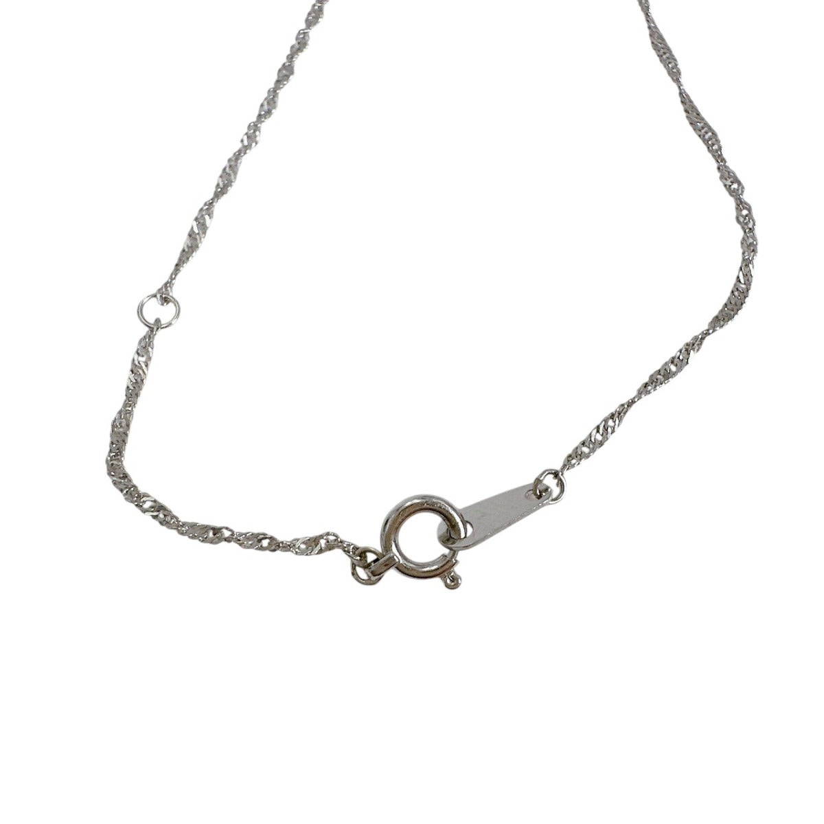 ネックレス
 パール7mm K14WG スクリューチェーン K14ホワイトゴールド シルバー 【SS】
 【中古】