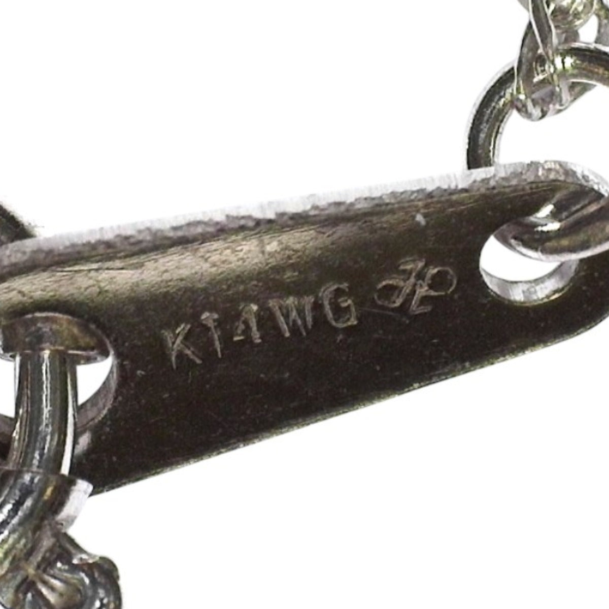 ネックレス
 パール7mm K14WG スクリューチェーン K14ホワイトゴールド シルバー 【SS】
 【中古】