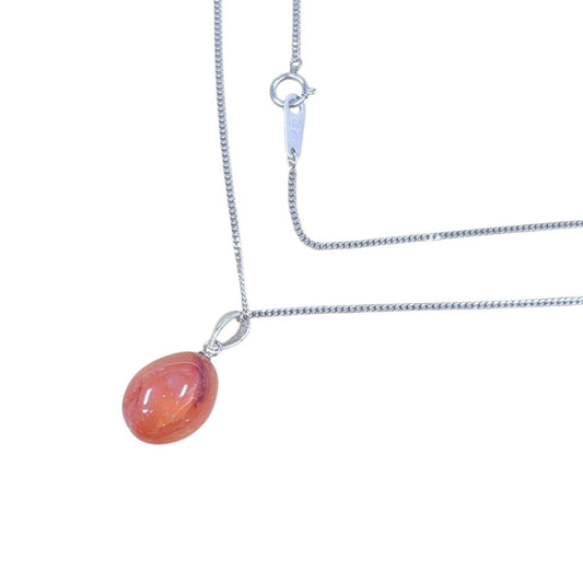 ネックレス
 ネックレス メノウトップ　2.4ｇ Pt850 4.26ｇ Pt850プラチナ シルバー 【SS】
 【中古】