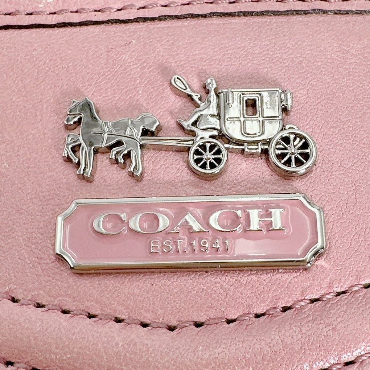 コーチ COACH ショルダーバッグ
 スイング マディソンドットオプアート 斜めかけ レザー 44394 ベージュ×ピンク 【SS】
 【中古】