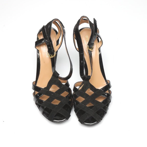 Sergio Rossi Sandals
 Black stiletto heels with ankle straps [SS]
 【second hand】 