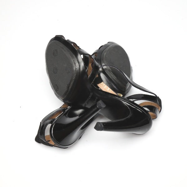 Sergio Rossi Sandals
 Black stiletto heels with ankle straps [SS]
 【second hand】 