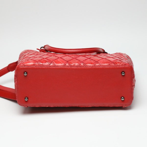 カイマンクロコダイル CAIMAN CROCODILE ショルダーバッグ
 2WAY クロコダイル ハンドバッグ クロコダイル LB7003 レッド 【H】