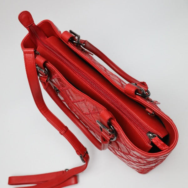 カイマンクロコダイル CAIMAN CROCODILE ショルダーバッグ
 2WAY クロコダイル ハンドバッグ クロコダイル LB7003 レッド 【H】