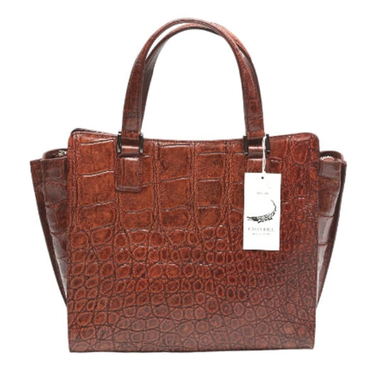 Crocodile handbag
 2WAY Antique Top Zipper LB-3055 Brown [SS] 