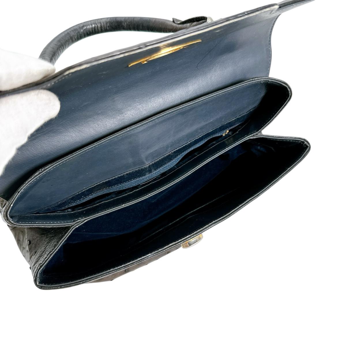 オーストリッチ ostrich ハンドバッグ
 ハンドバッグ オーストリッチ ゴールド金具 オーストリッチ ブラウン 【SS】
 【中古】