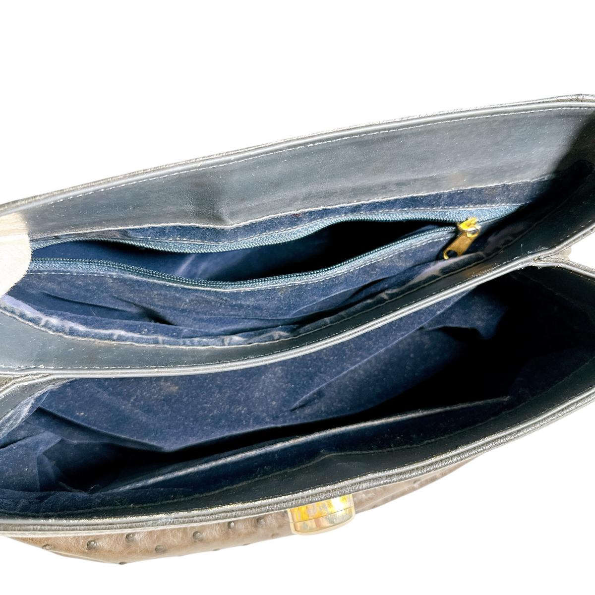 オーストリッチ ostrich ハンドバッグ
 ハンドバッグ オーストリッチ ゴールド金具 オーストリッチ ブラウン 【SS】
 【中古】