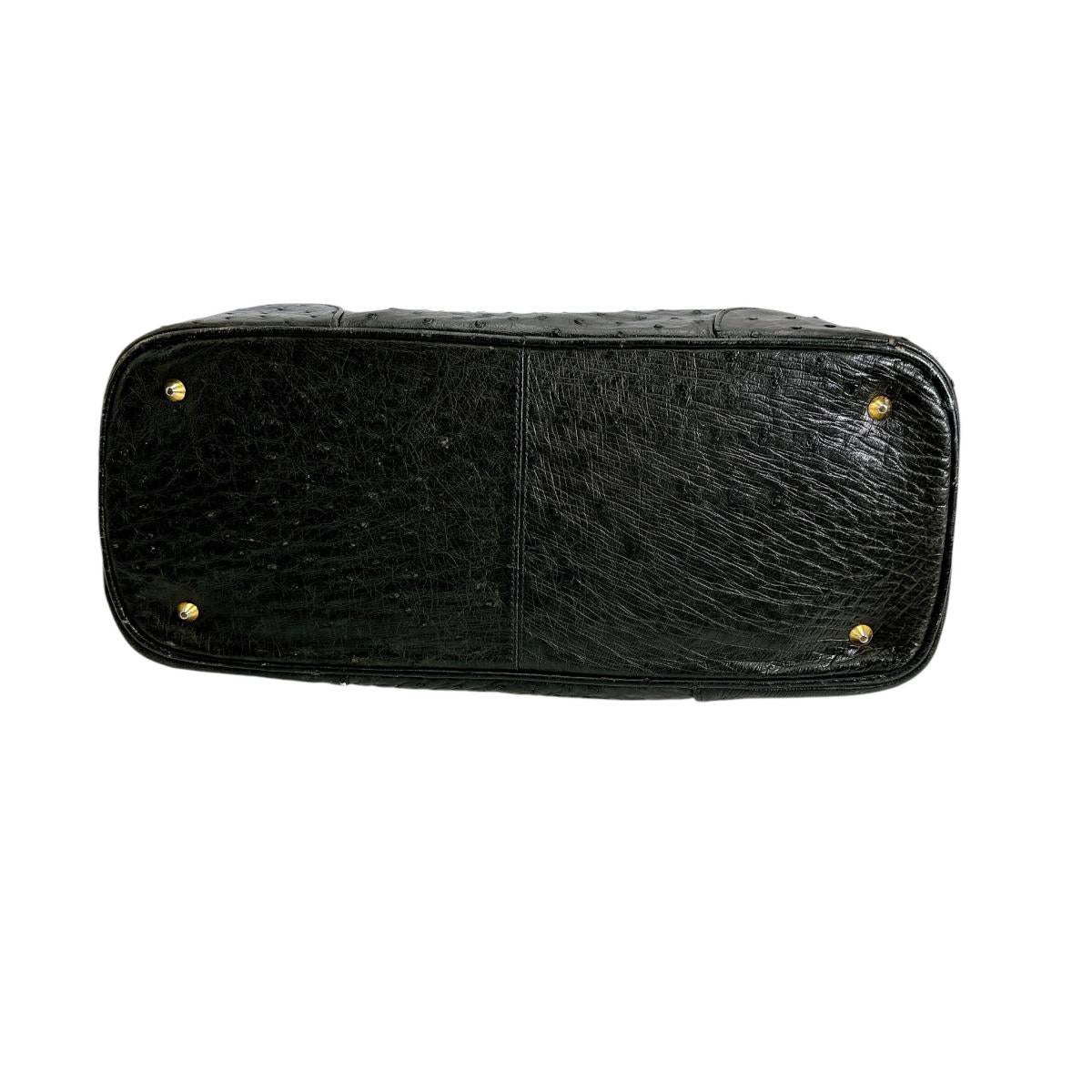 オーストリッチ ostrich ハンドバッグ
 ハンドバッグ オーストリッチ ゴールド金具 オーストリッチ ブラウン 【SS】
 【中古】