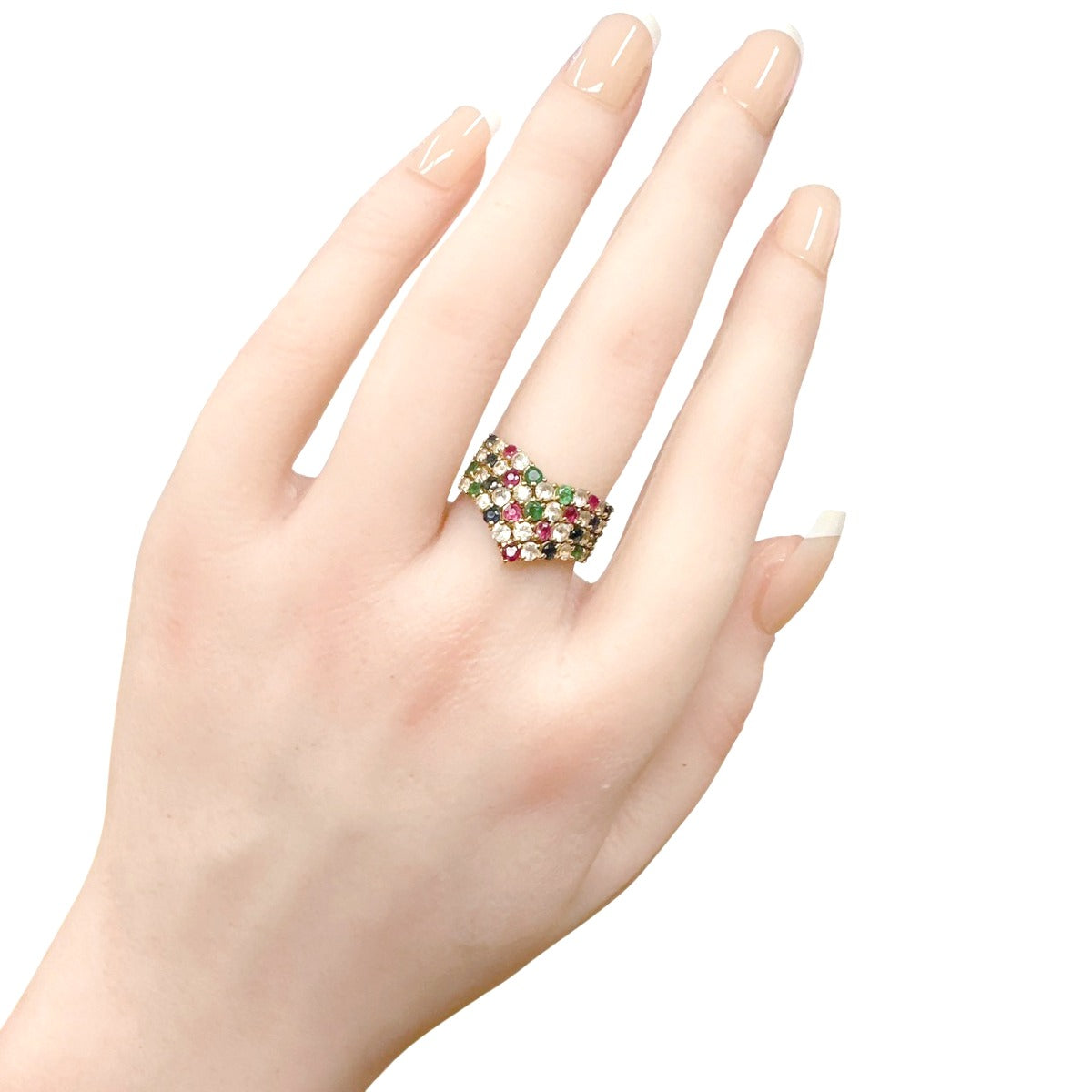 リング・指輪
 指輪 マルチカラーストーン 11号 K18 K18ゴールド マルチカラー 【SS】
 【中古】