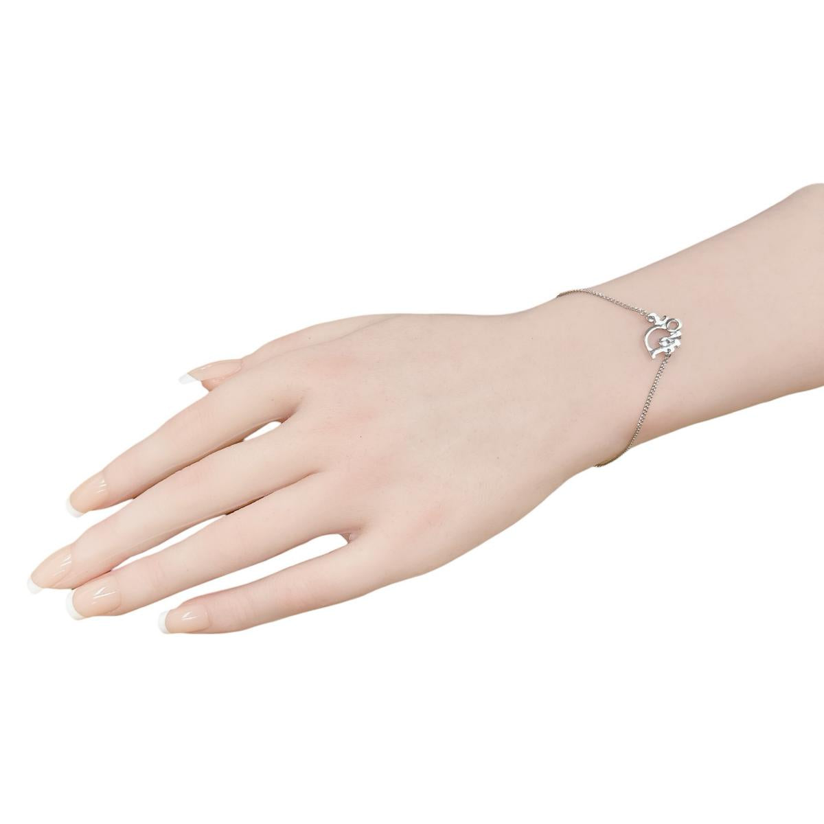 ディオール Dior ブレスレット
 バングル ロゴチェーン シルバー シルバー 【SS】
 【中古】