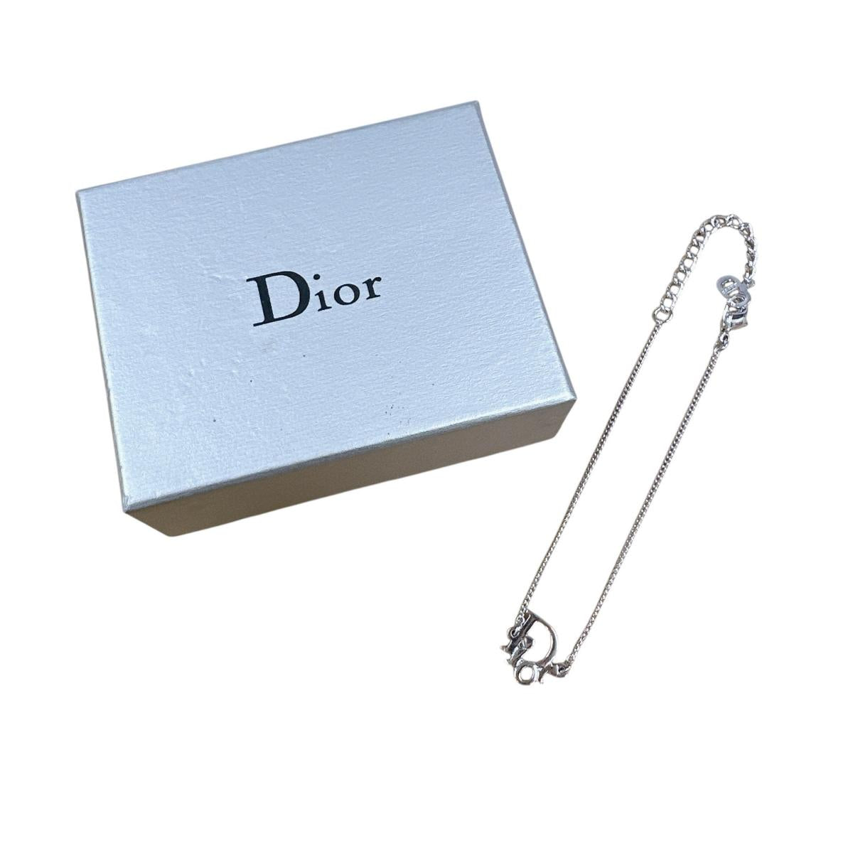 ディオール Dior ブレスレット
 バングル ロゴチェーン シルバー シルバー 【SS】
 【中古】