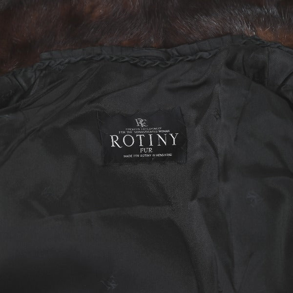 ファーコート Fur Court その他アウター
 ROTINY ハーフコート ミンク 毛皮コート 9号 ブラウン 【H】
 【中古】