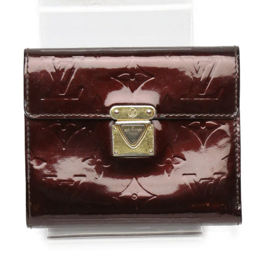 ルイヴィトン LOUIS VUITTON 三つ折り財布
 ポルトフォイユ・コアラ ヴェルニ 小銭入れ付 モノグラムヴェルニ M93520 アマラント LV
 【SS】
 【中古】