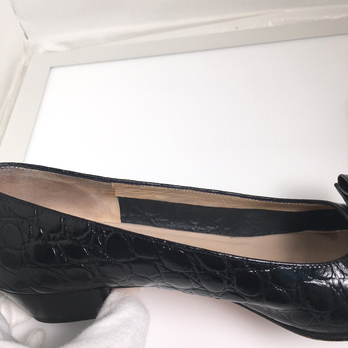 Salvatore Ferragamo Pumps
 Pumps Embossed 51768 Black [SS]
 【second hand】 