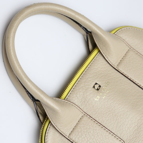 ケイトスペード Kate Spade ハンドバッグ
 ショルダーストラップ付 2WAY ベージュ×イエロー 【SS】
 【中古】