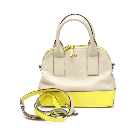 ケイトスペード Kate Spade ハンドバッグ
 ショルダーストラップ付 2WAY ベージュ×イエロー 【SS】
 【中古】