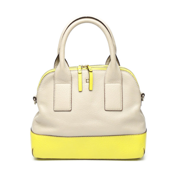 ケイトスペード Kate Spade ハンドバッグ
 ショルダーストラップ付 2WAY ベージュ×イエロー 【SS】
 【中古】
