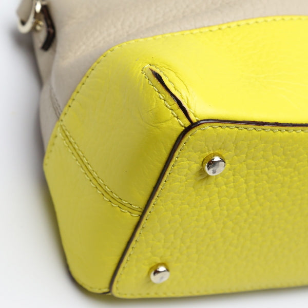 ケイトスペード Kate Spade ハンドバッグ
 ショルダーストラップ付 2WAY ベージュ×イエロー 【SS】
 【中古】