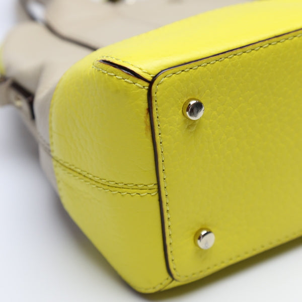 ケイトスペード Kate Spade ハンドバッグ
 ショルダーストラップ付 2WAY ベージュ×イエロー 【SS】
 【中古】