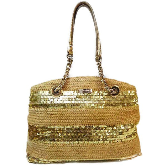 ケイトスペード Kate Spade ショルダーバッグ
 スパンコール チェーンストラップ 肩掛け トートバッグ ゴールド 【SS】
 【中古】