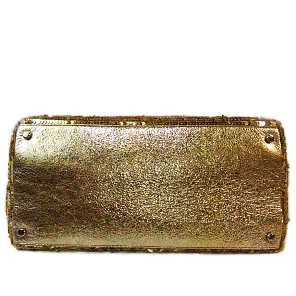ケイトスペード Kate Spade ショルダーバッグ
 スパンコール チェーンストラップ 肩掛け トートバッグ ゴールド 【SS】
 【中古】