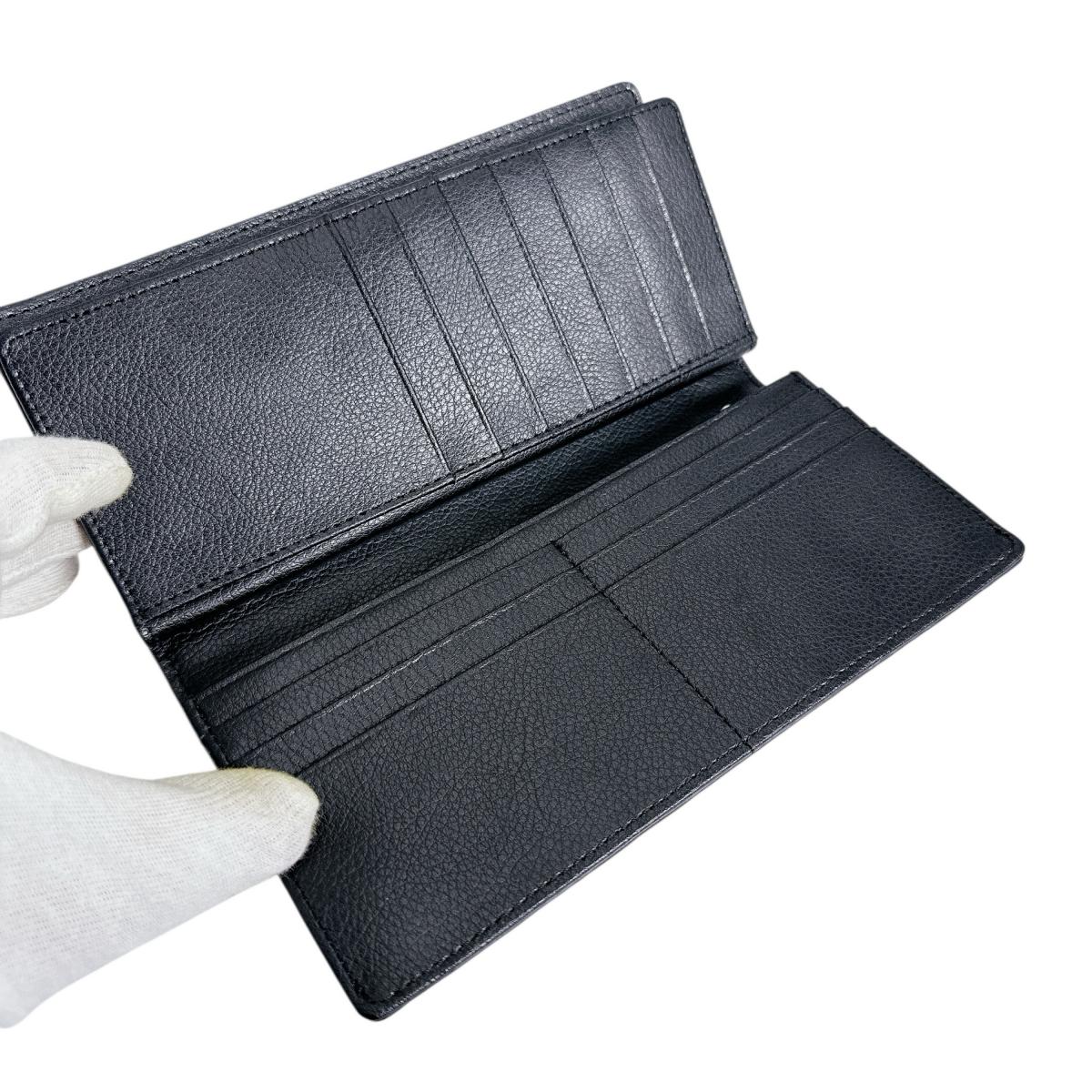 長財布
 2つ折りカード入付長財布 カイマンベリー カイマン 0520CA ブラック 【H】