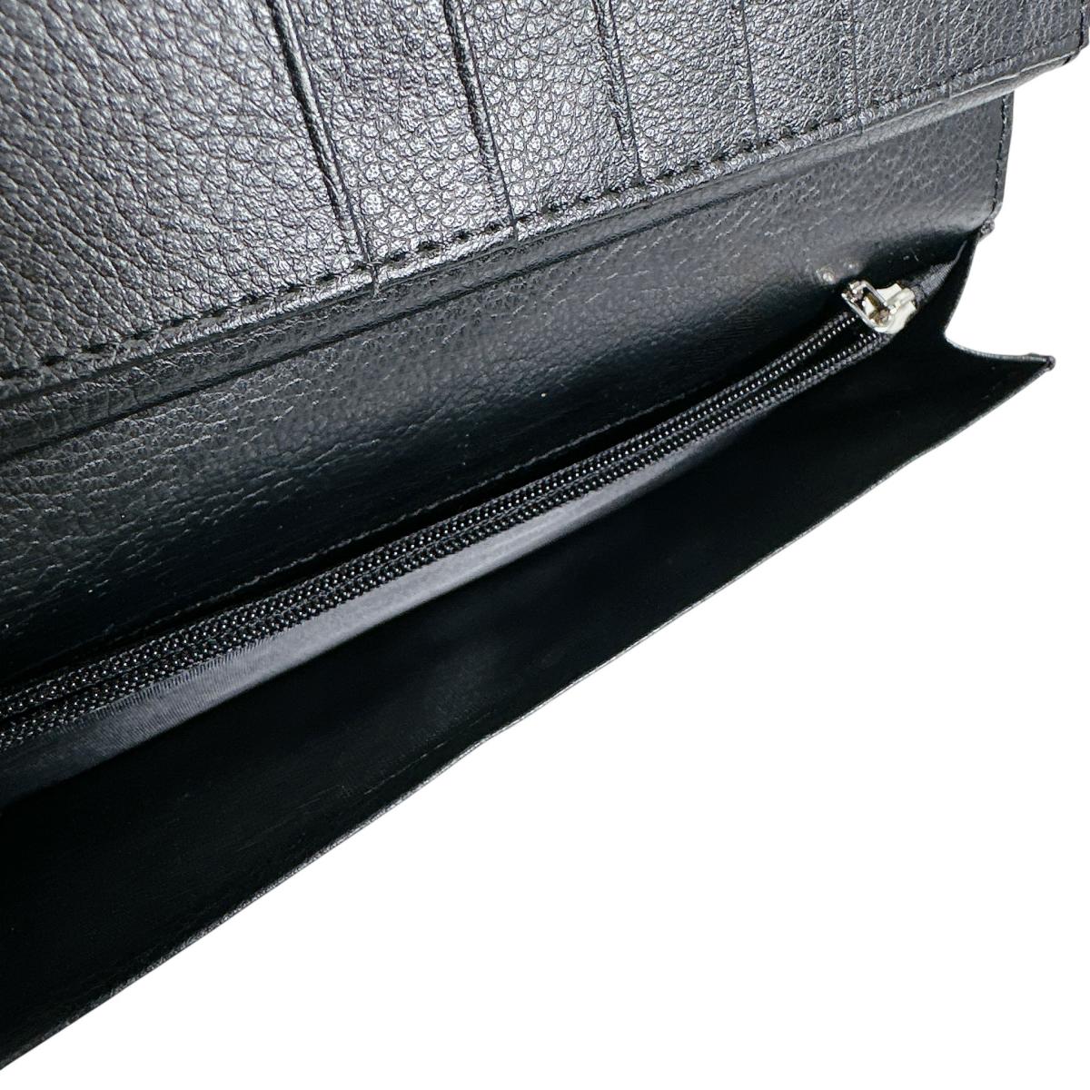 長財布
 2つ折りカード入付長財布 カイマンベリー カイマン 0520CA ブラック 【H】