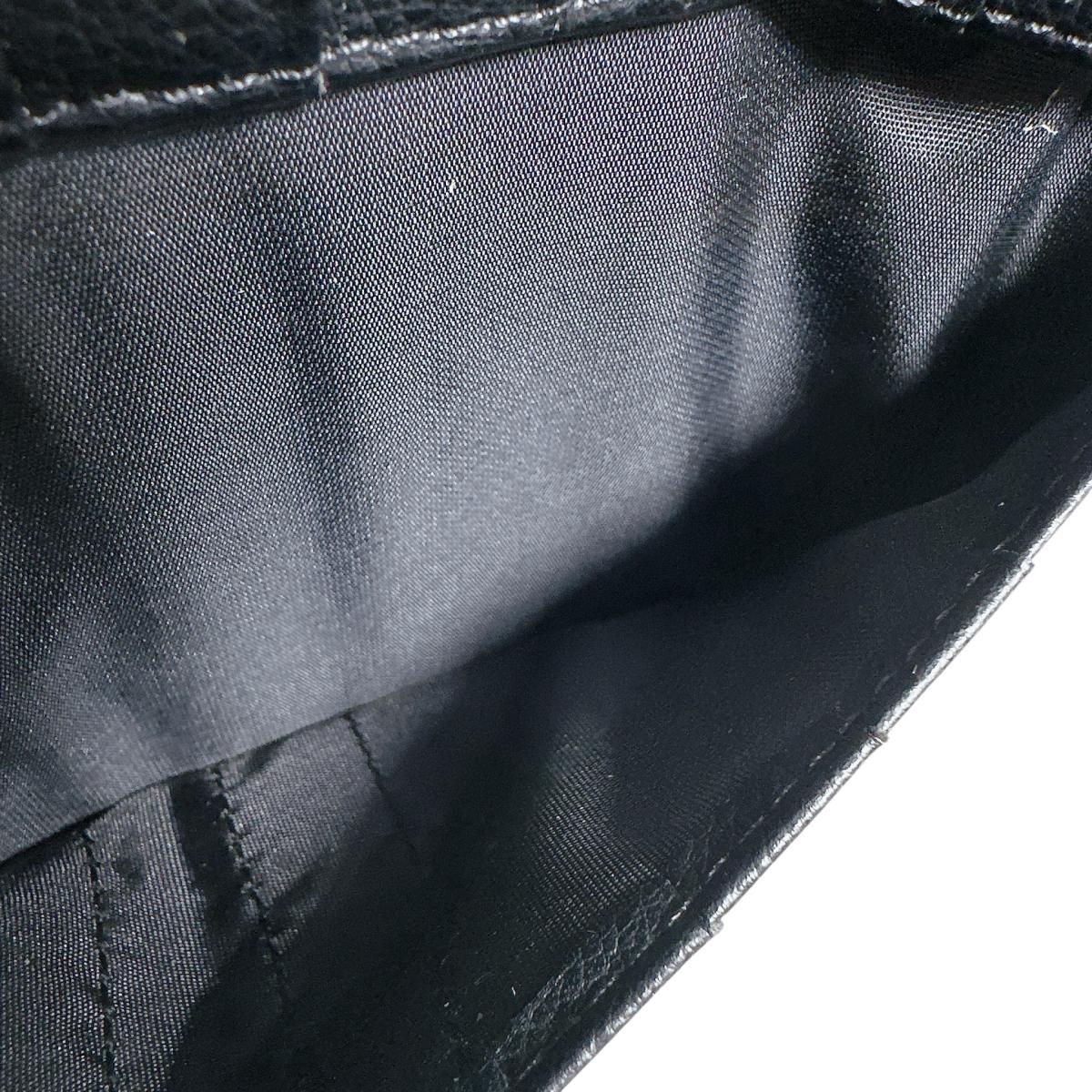 長財布
 2つ折りカード入付長財布 カイマンベリー カイマン 0520CA ブラック 【H】