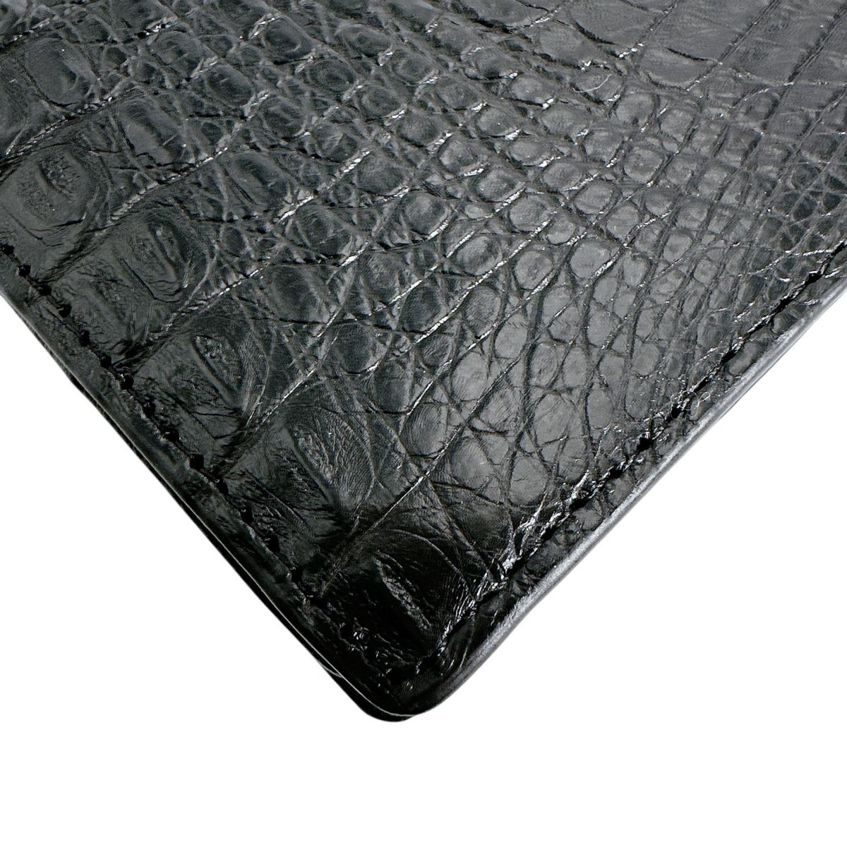 長財布
 2つ折りカード入付長財布 カイマンベリー カイマン 0520CA ブラック 【H】