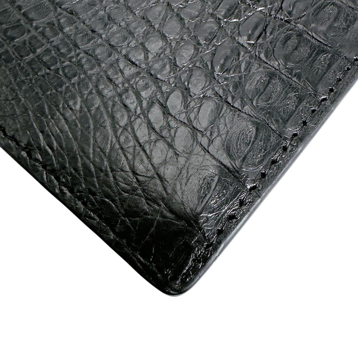 長財布
 2つ折りカード入付長財布 カイマンベリー カイマン 0520CA ブラック 【H】