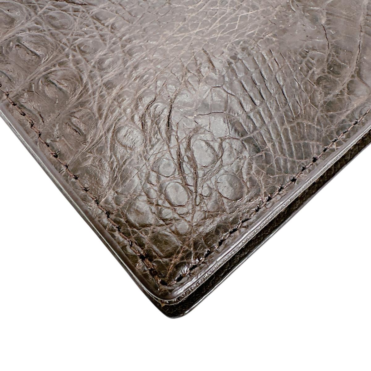 長財布
 カード入付長財布 2つ折り カイマンベリー クロコダイル 0520CA ニコチン 【SS】
 【中古】