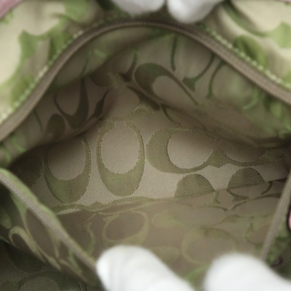 コーチ COACH ハンドバッグ
 トートバッグ 籠 ストロー レザー 4419 ピンク×ベージュ 【SS】
 【中古】